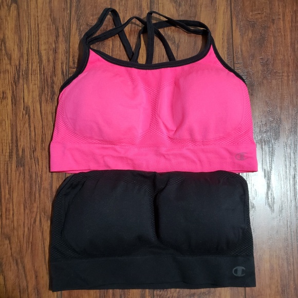 Champion 2 PK Pink/Black Seamless Bra - Picture 2 of 5